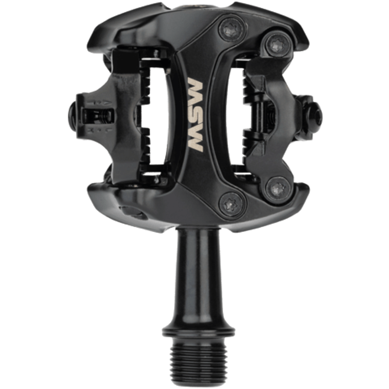 MSW Flash II Dual Sided Clipless Aluminum Pedals in Black-1