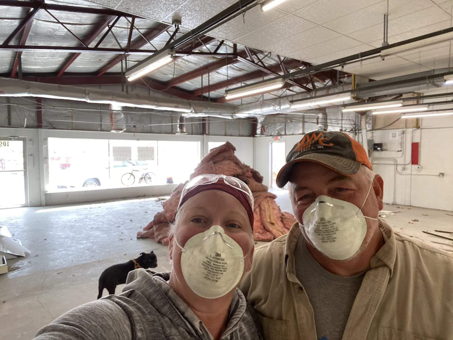 Owners stripping out the building at the start of construction
